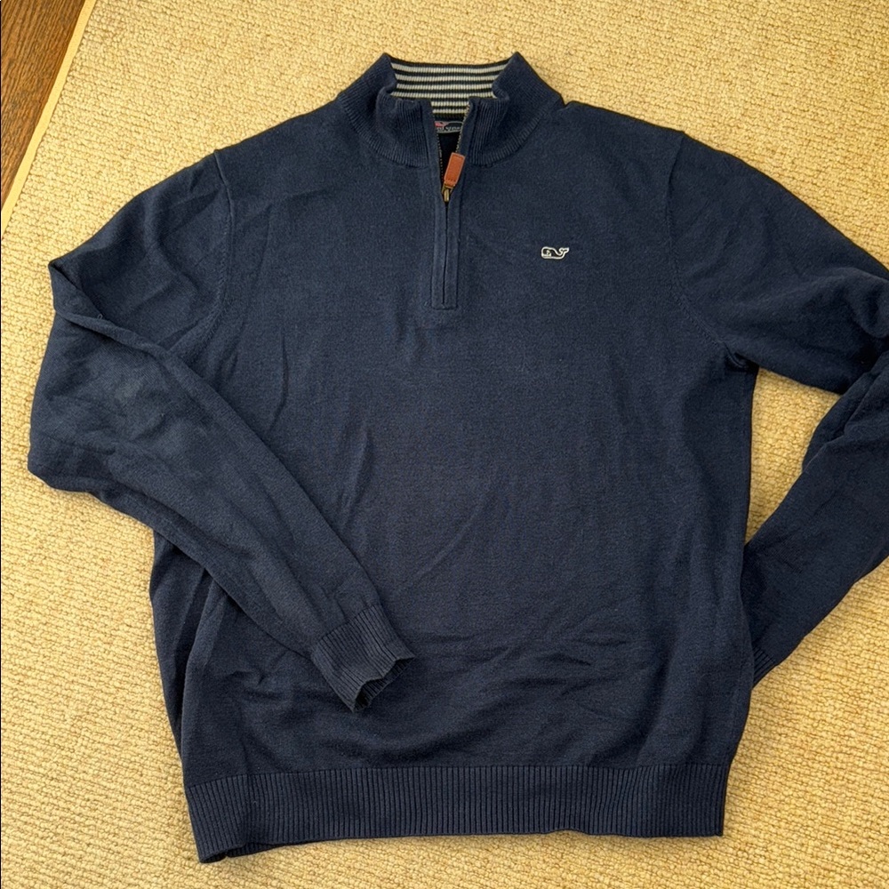 Vineyard Vines Navy Quarter-Zip Sweater